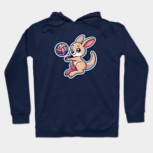 Cute Volleyball Kangaroo Hoodie